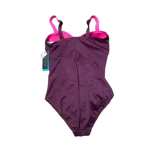 NWT Aqua Green Shape + Style Ombre Full Coverage One Piece Swimsuit Size 12 - Picture 2 of 6